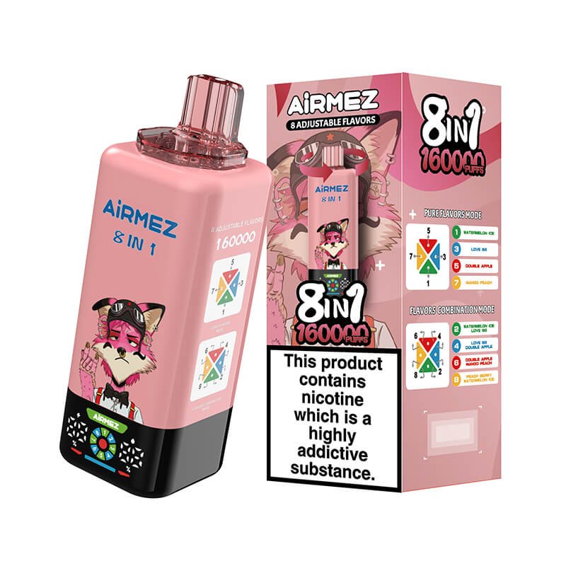 Airmez FOX 160K Puffs 8 IN 1 - jednorazový vape s 8 chuťami