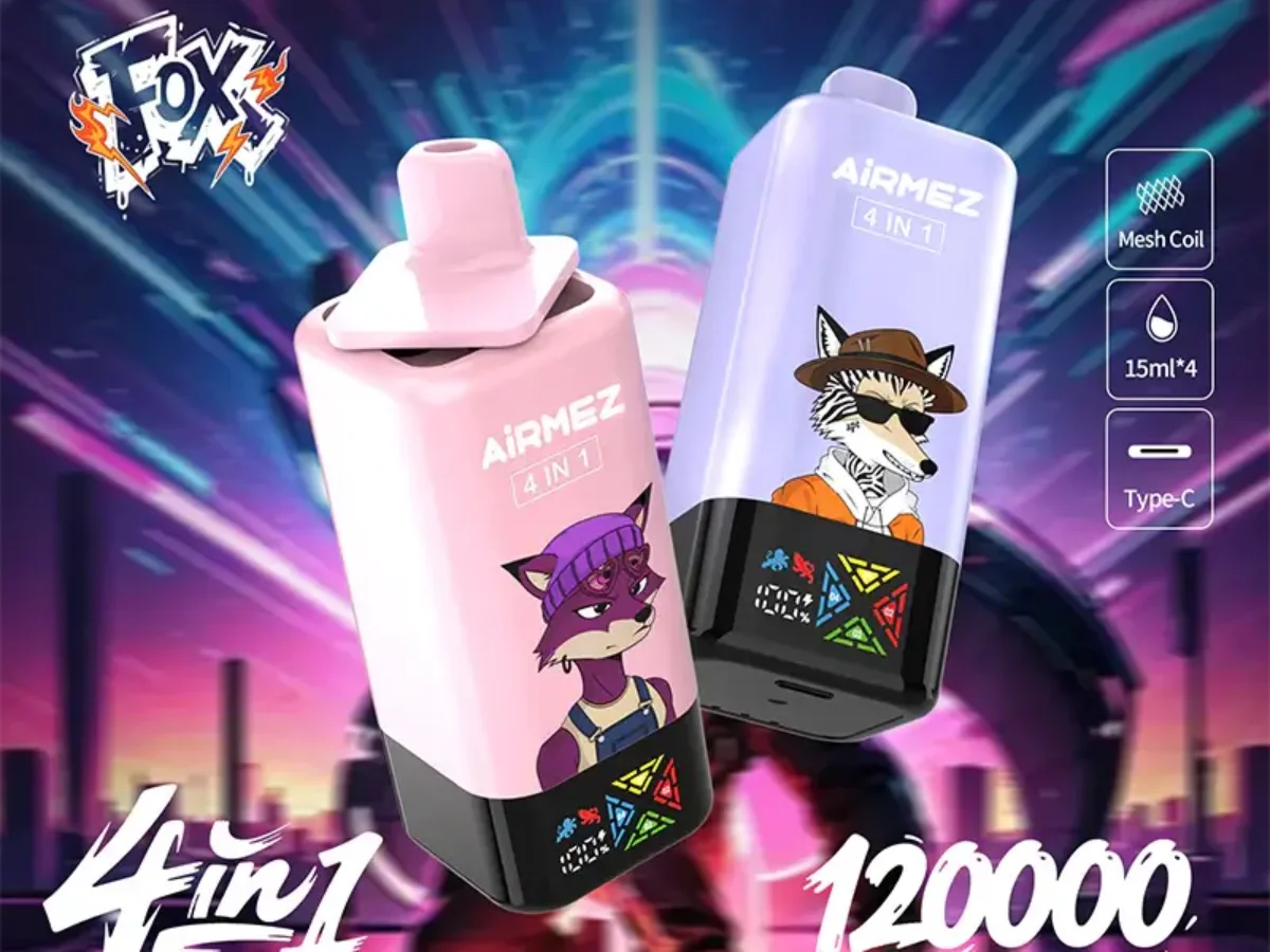 Airmez FOX 120K Puffs 4 IN 1 - jednorazový vape so 4 chuťami